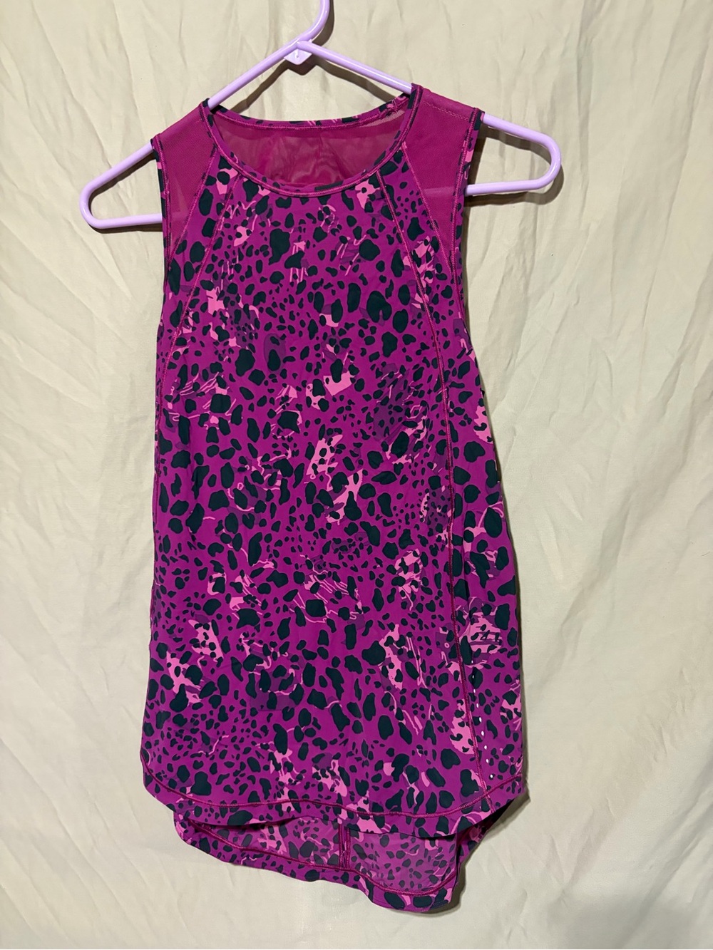 lululemon athletica Pink and Black Printed Tank Top